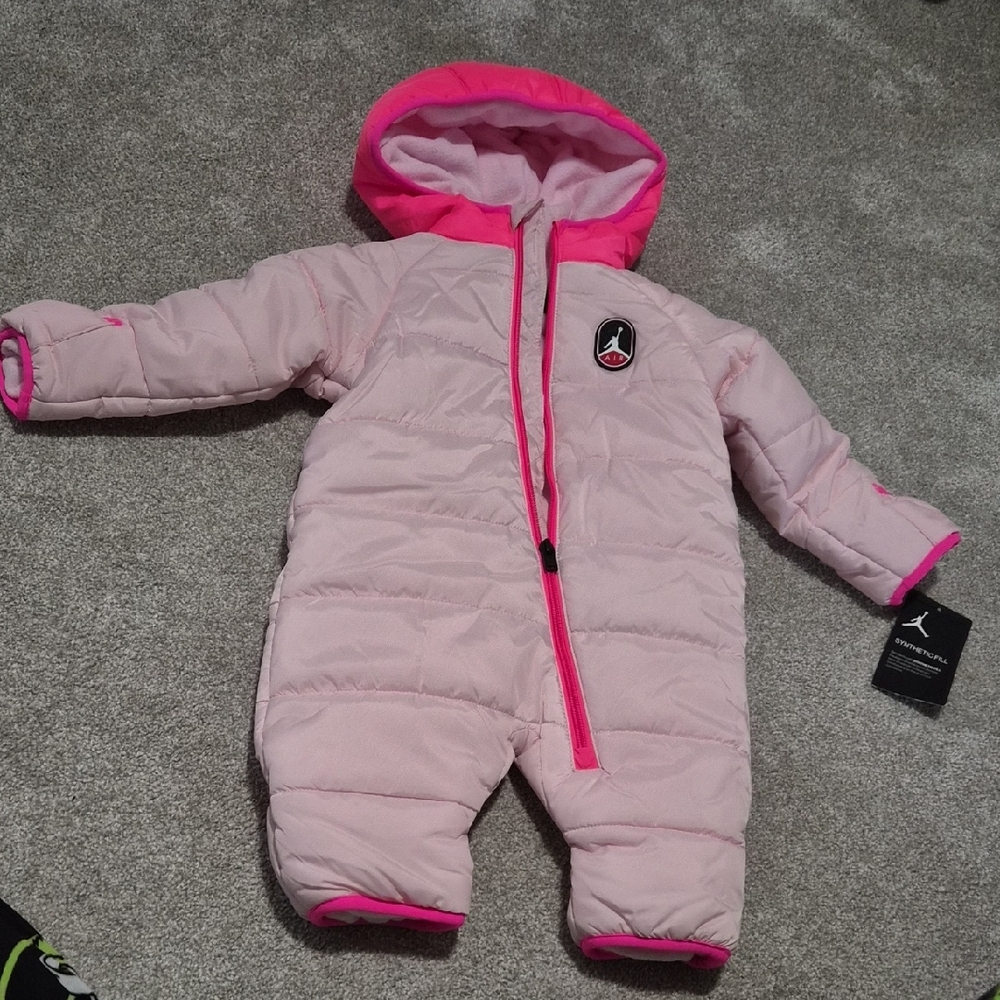 Jordan Pink Foam Infant (6M) One Piece Footie